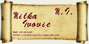 Milka Ivović vizit kartica